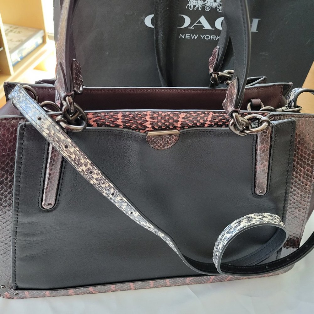 NWT Authentic COACH Dreamer 36 in Colorblock w Snakeskin Detail